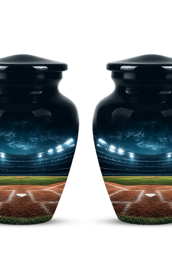 Personalized Baseball Ground Cremation Urn - Aluminium Memorial Urns