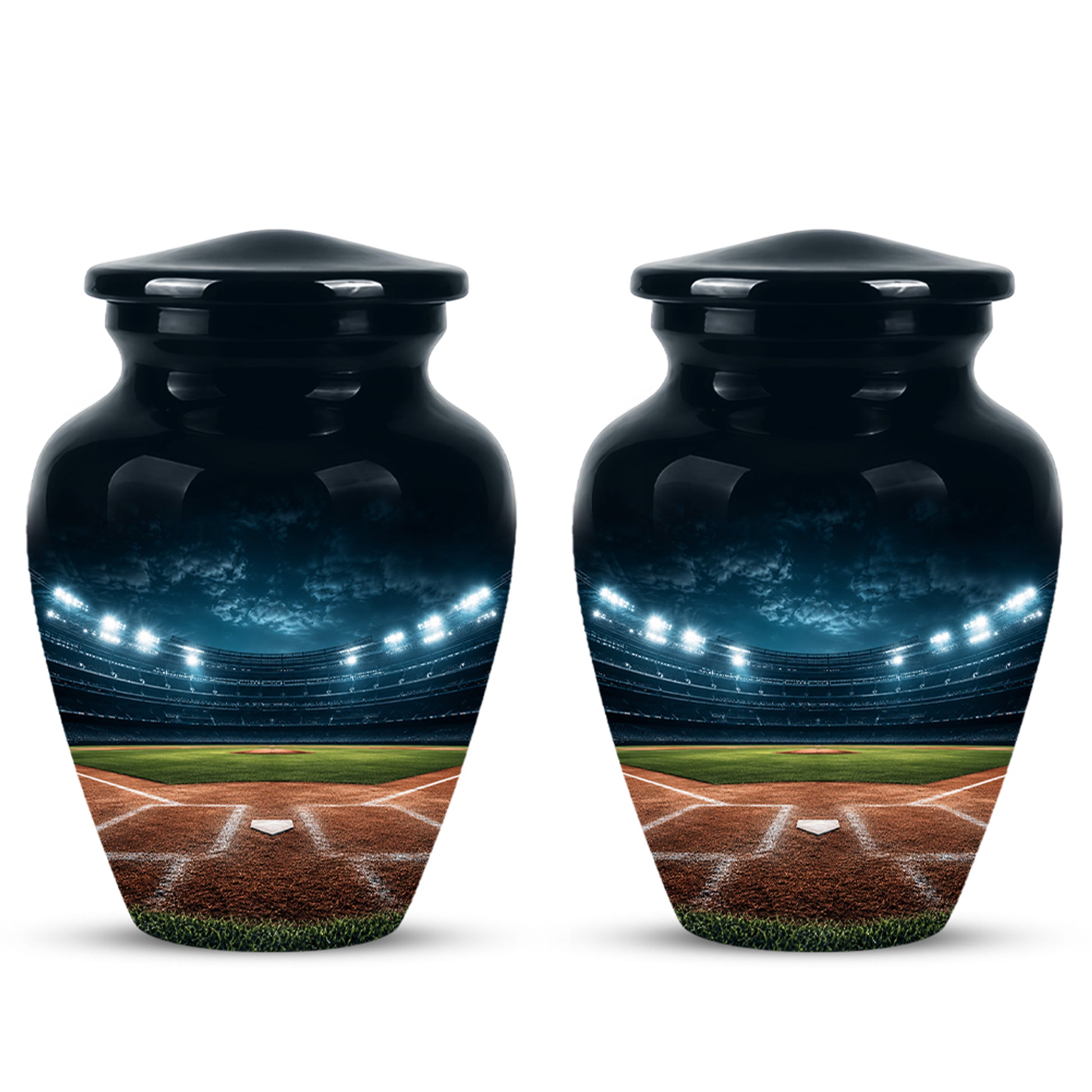 Personalized Baseball Ground Cremation Urn - Aluminium Memorial Urns