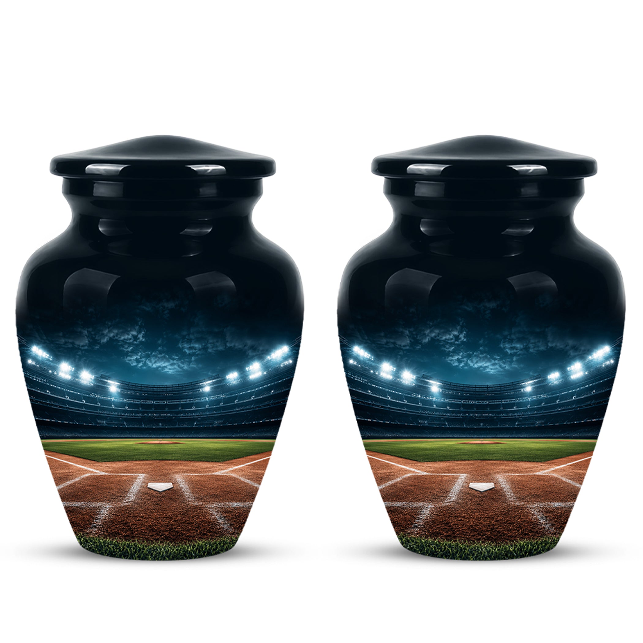 Personalized Baseball Ground Cremation Urn - Aluminium Memorial Urns