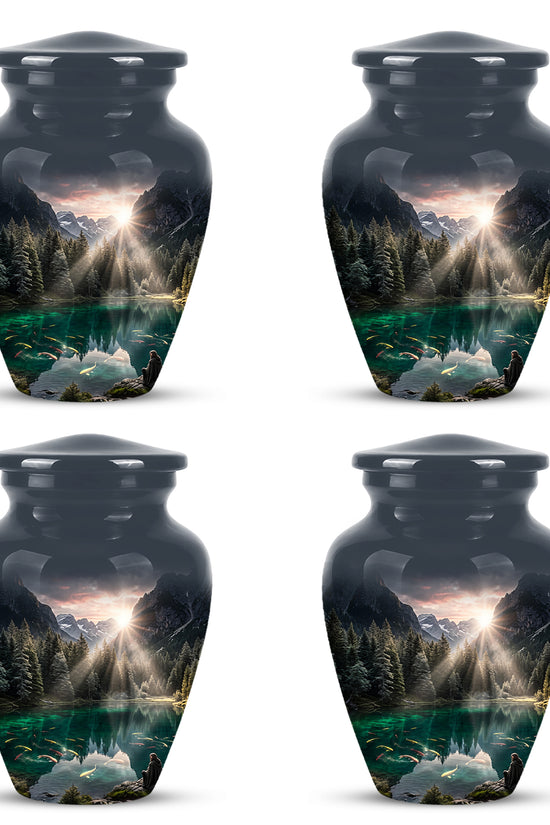 Mountain Lake Cremation Urn - Elegant Nature Urns For Human Ashes