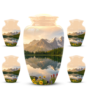 10 inch Large Urn with 4 Keepsake 3 inch