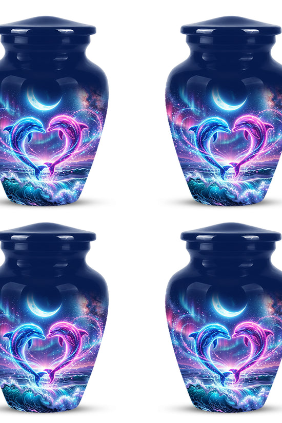 Heart Dolphin Cremation Urn for Ashes – Celestial Moon Memorial Urns
