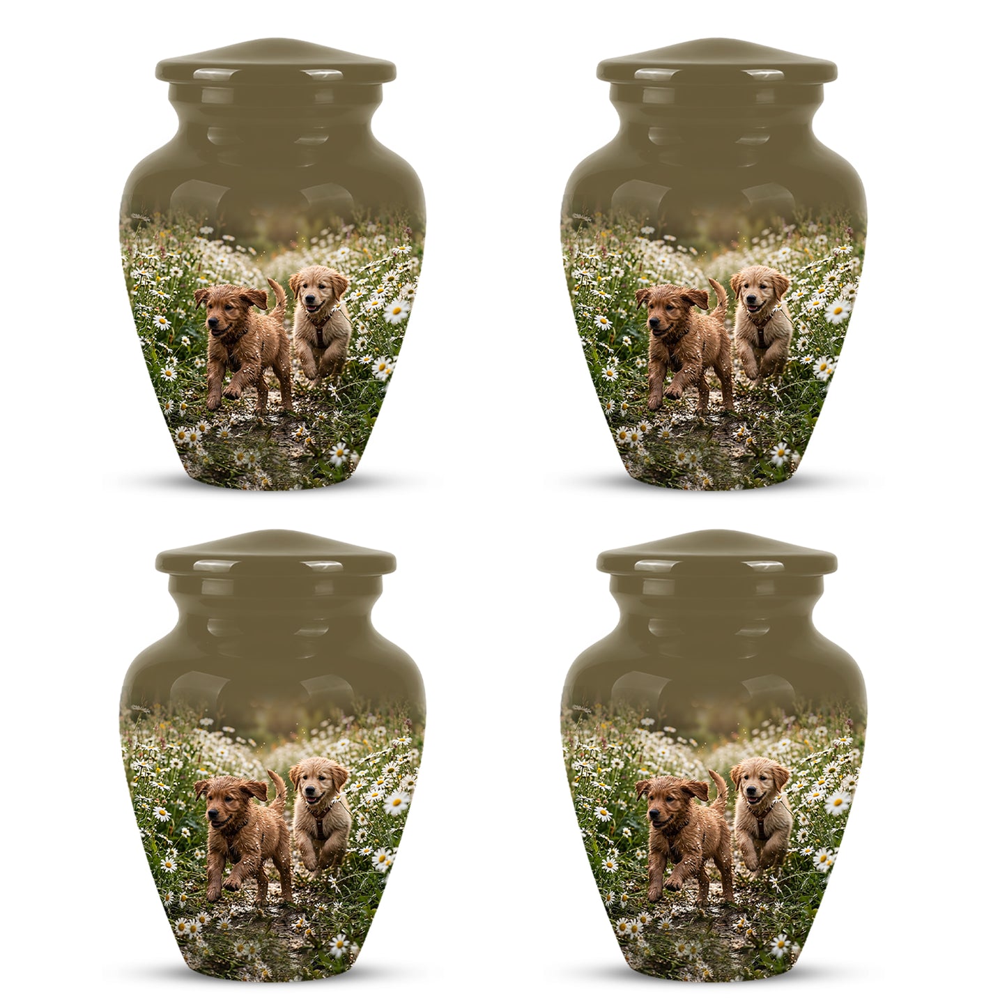 Playful Dog Puppy Urn - Personalized Memorial Urns For Pet Ashes