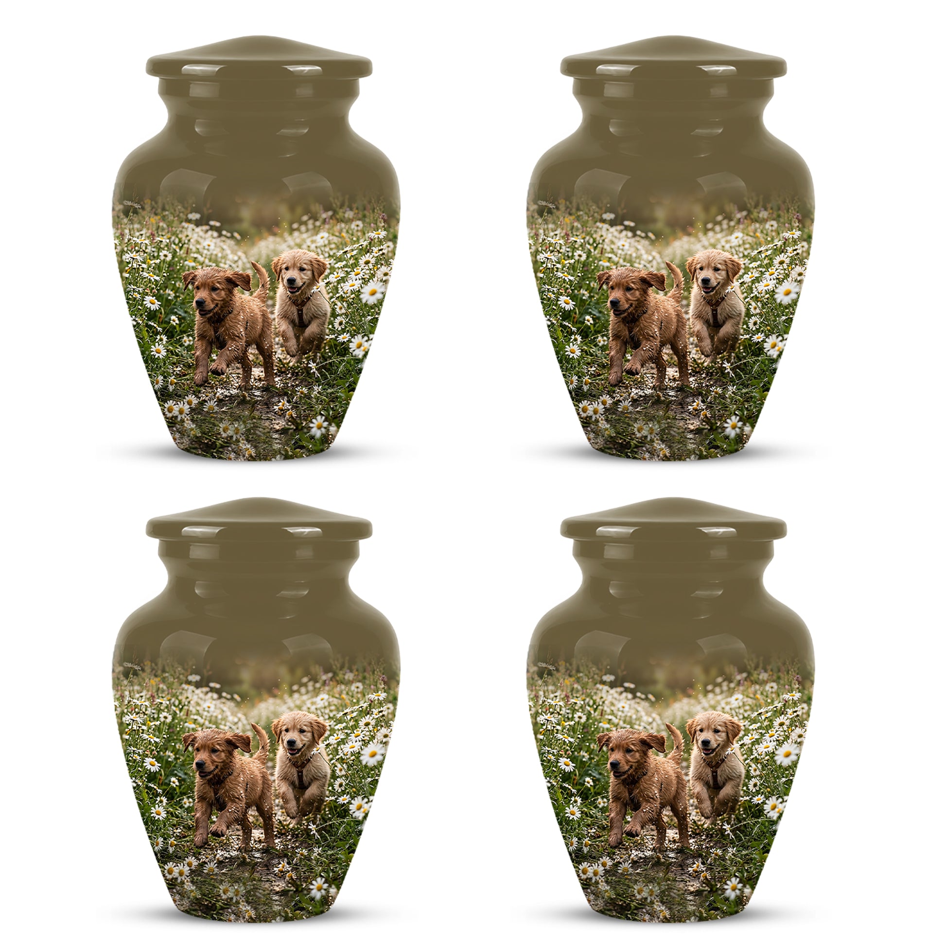 Playful Dog Puppy Urn - Personalized Memorial Urns For Pet Ashes