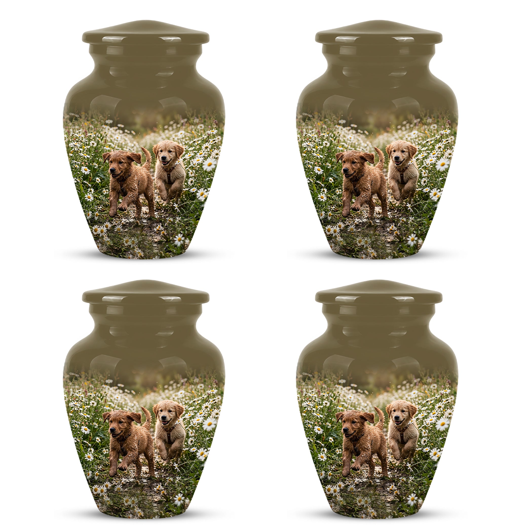 Playful Dog Puppy Urn - Personalized Memorial Urns For Pet Ashes