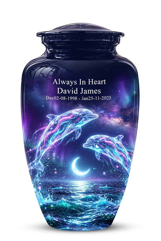 Dolphin Cremation Urn - Artistic Moonlight Memorial Urns For Ashes