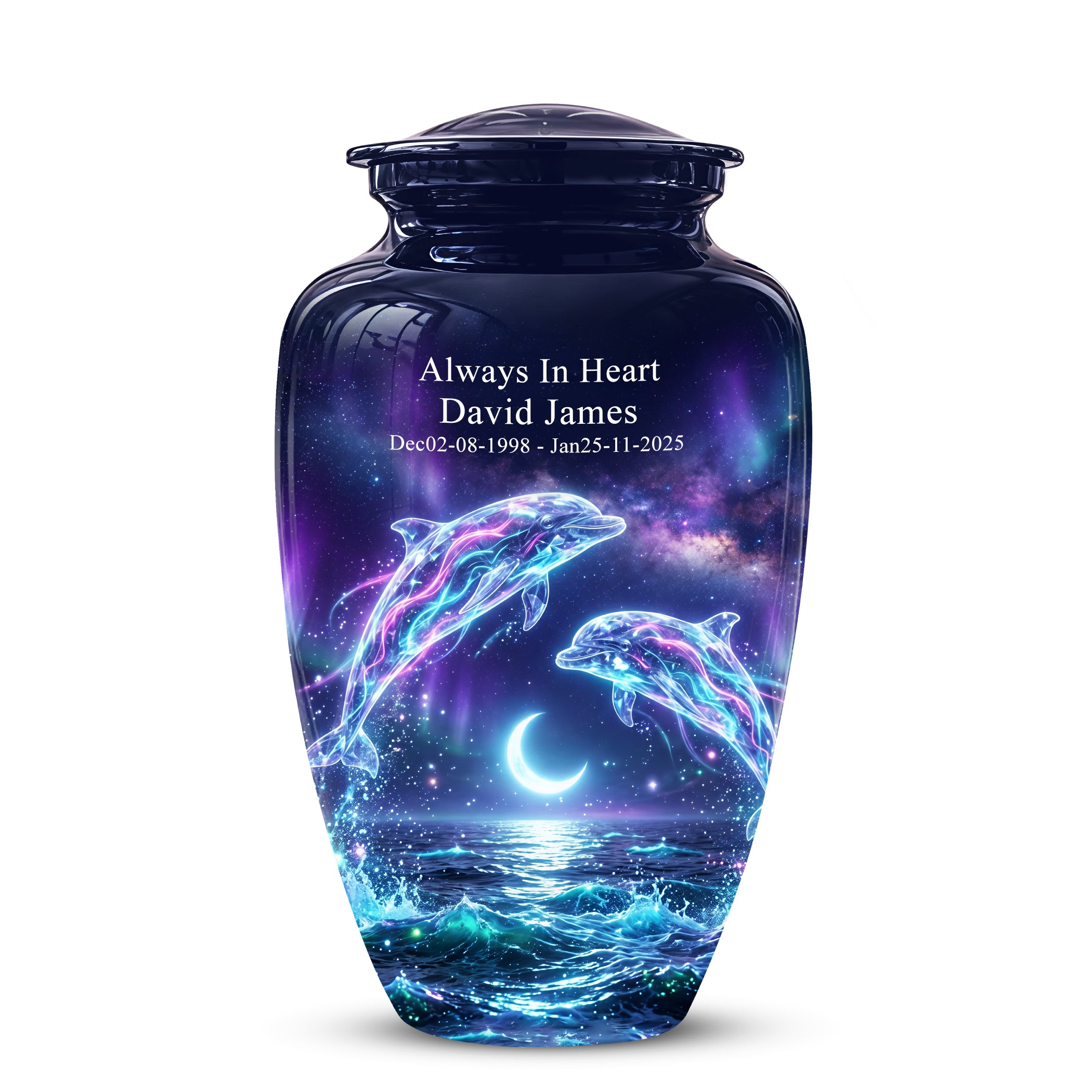 Dolphin Cremation Urn - Artistic Moonlight Memorial Urns For Ashes