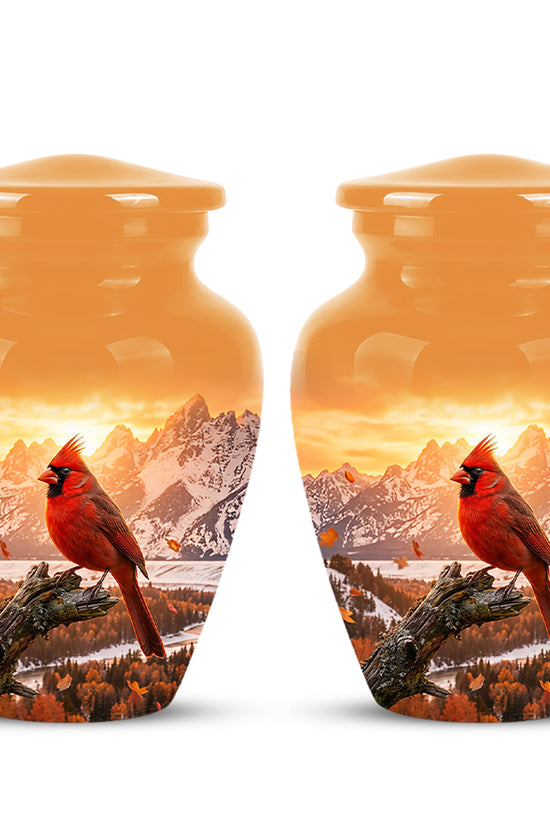 Red Cardinal Bird Burial Urn - Personalized Handcrafted Urns For Ashes