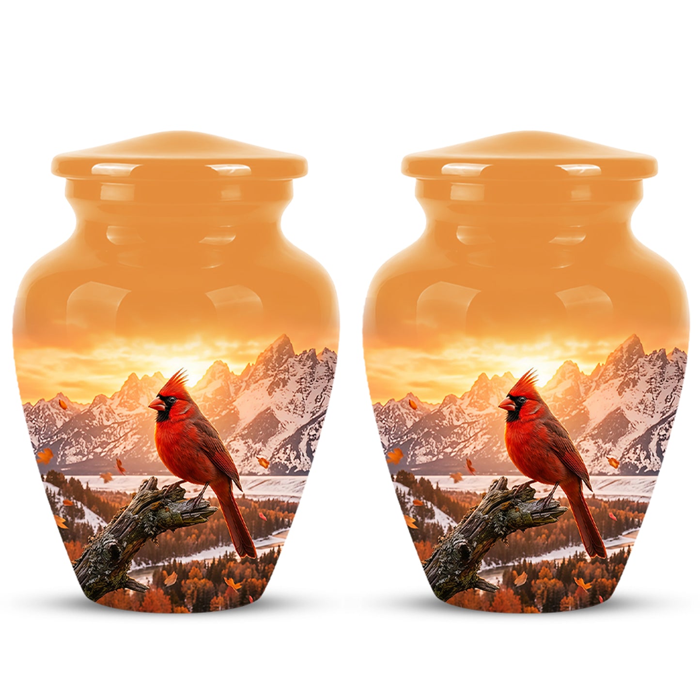 Red Cardinal Bird Burial Urn - Personalized Handcrafted Urns For Ashes
