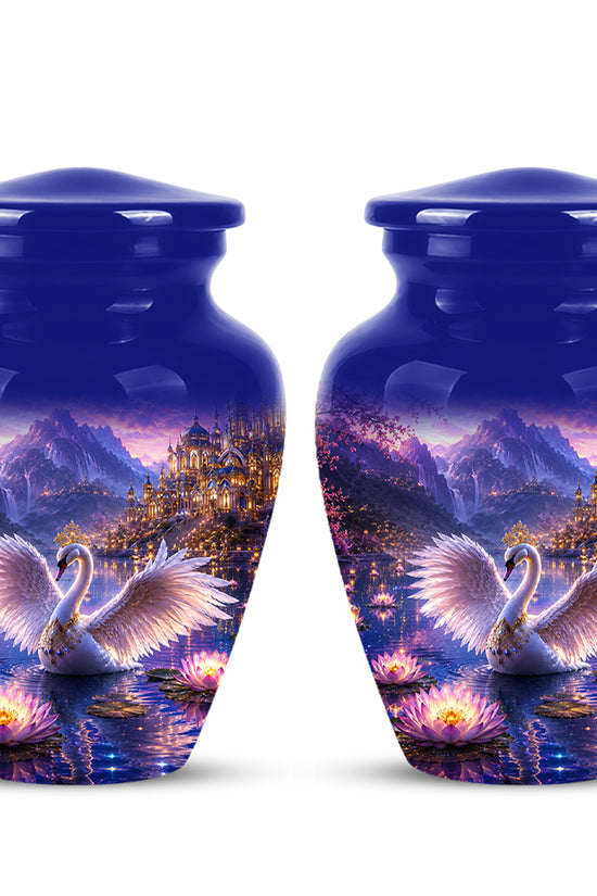 Swan Lake Fantasy Urn - Majestic Burial Urns For Loved Ones Ashes