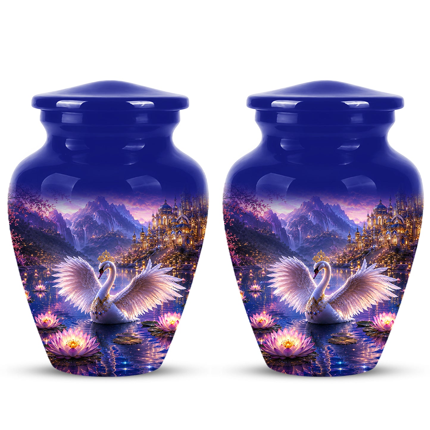 Swan Lake Fantasy Urn - Majestic Burial Urns For Loved Ones Ashes