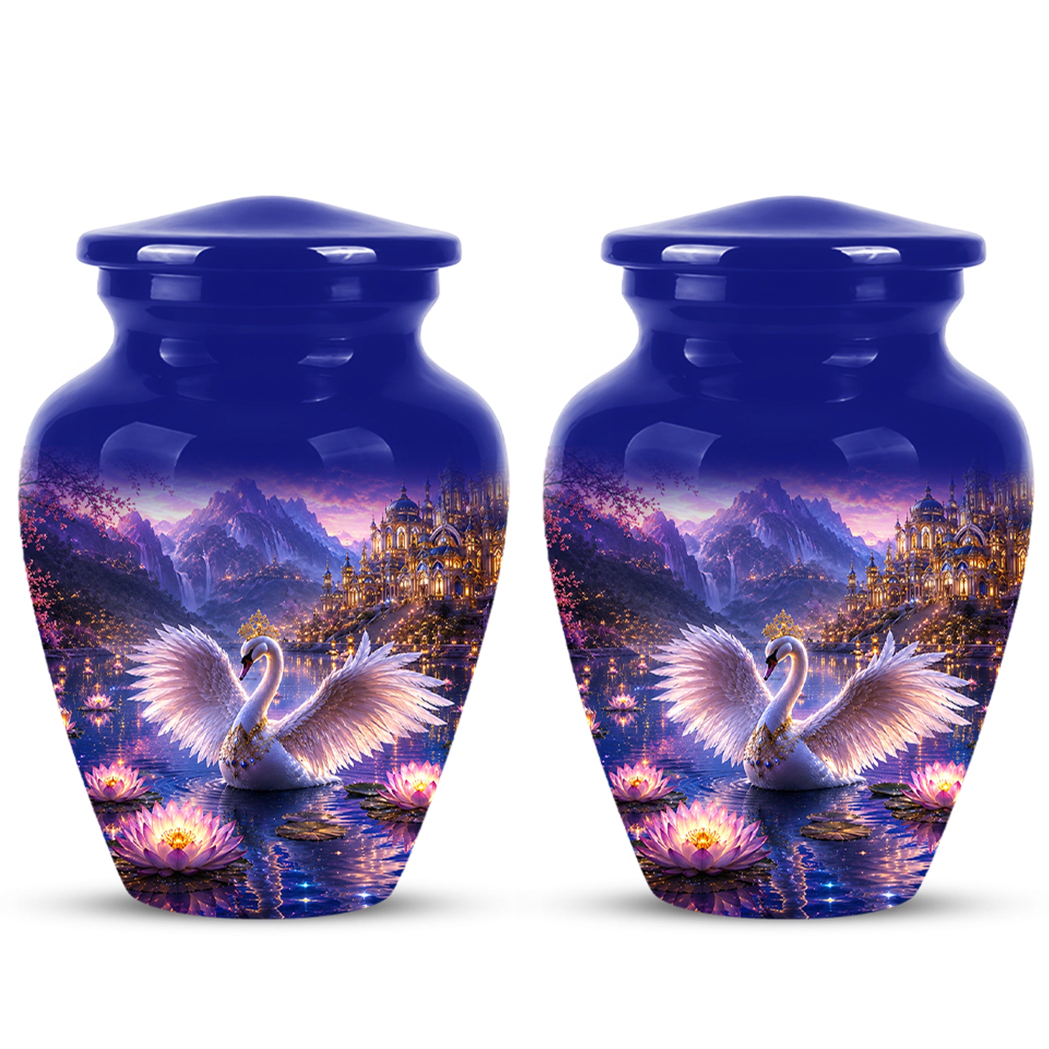 Swan Lake Fantasy Urn - Majestic Burial Urns For Loved Ones Ashes