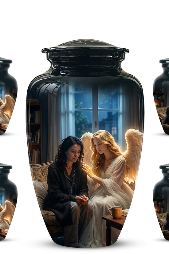 Black Angel Burial Urns - Personalized Memorial Urns For Mother Ashes