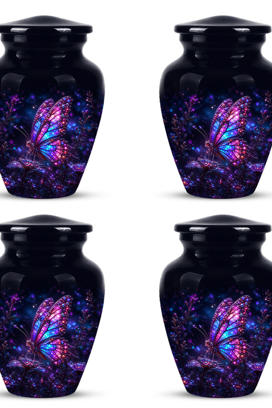 Glowing Purple Butterfly Cremation Urn - Custom Urns For Women Ashes