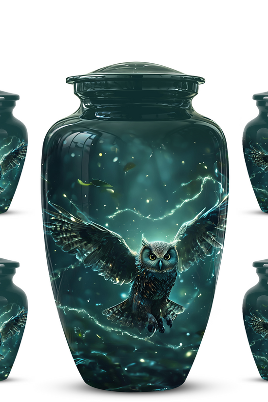 Flying Owl Cremation Urn - Night Owl Burial Urns For Human Ashes