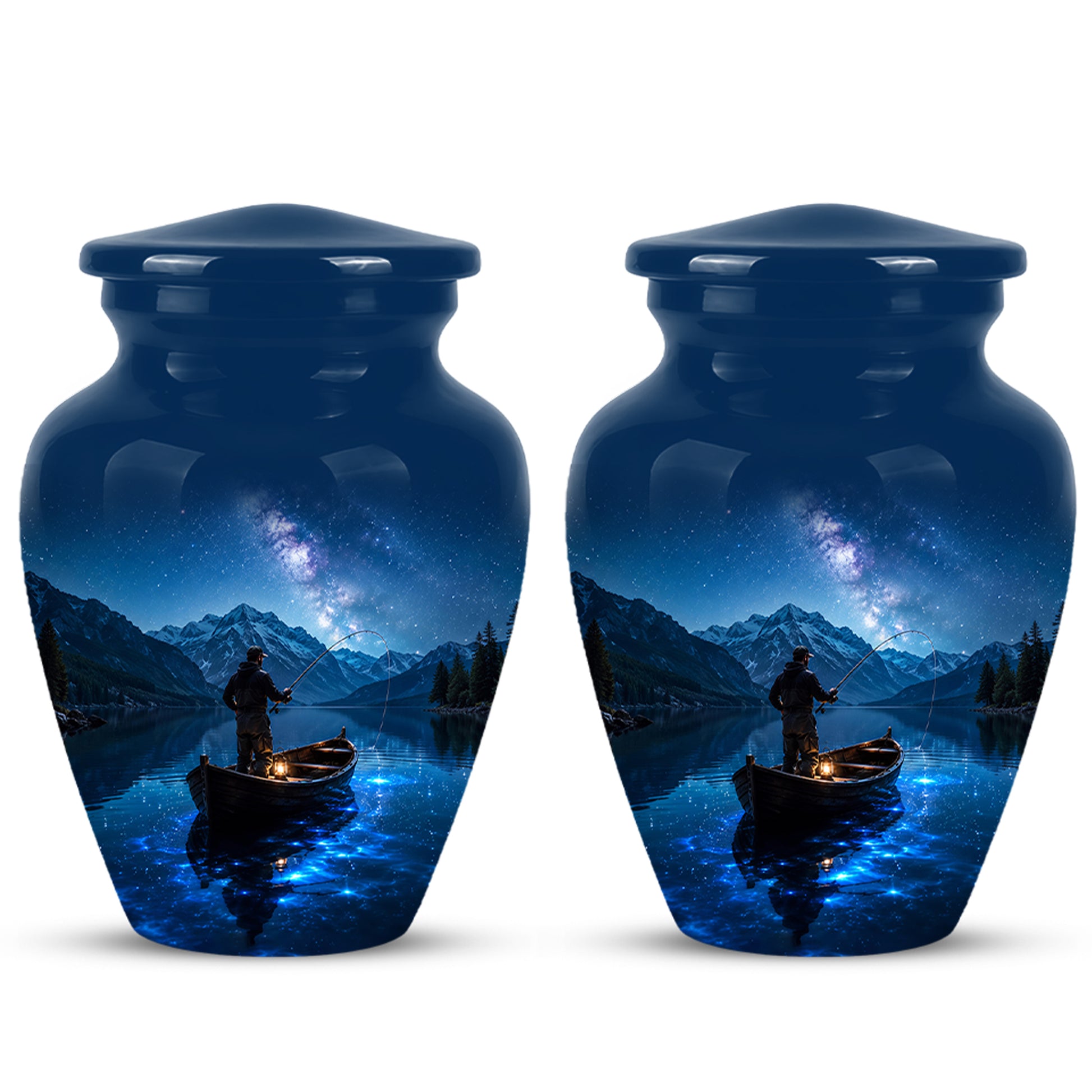 Fisherman Memorial Urn - Night Fishing Urns For Men & Women Ashes