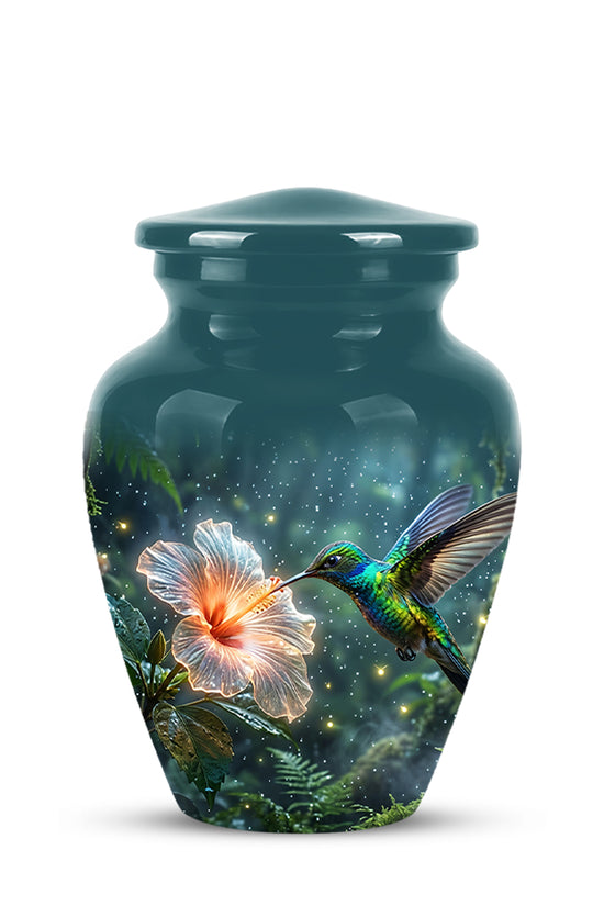 Hummingbird Cremation Urn for Ashes - Elegant Floral Memorial Urn