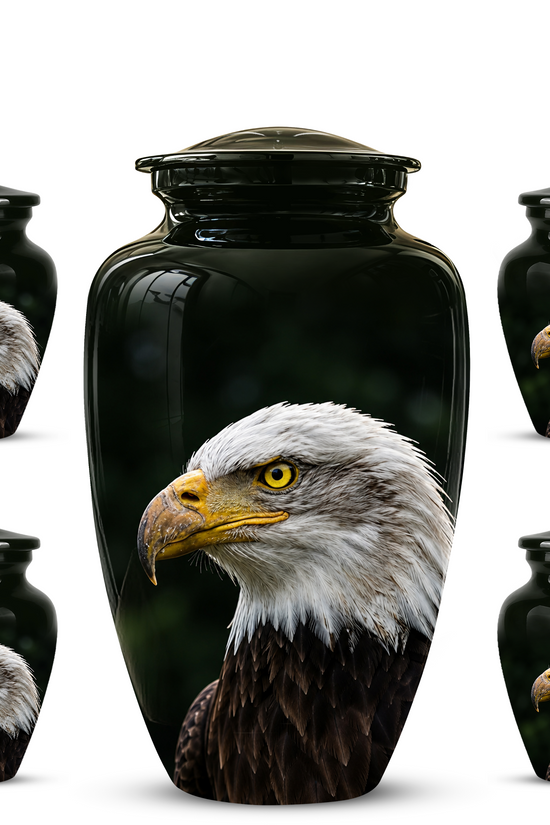 Patriotic Eagle Cremation Urn - Black Memorial Father Urns For Ashes