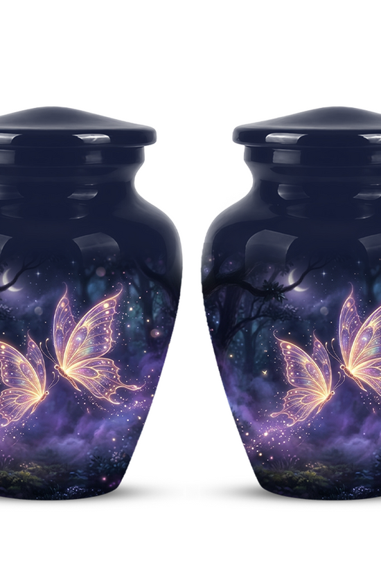 Purple Butterfly Cremation Urn - Beautiful Urns for Women Ashes