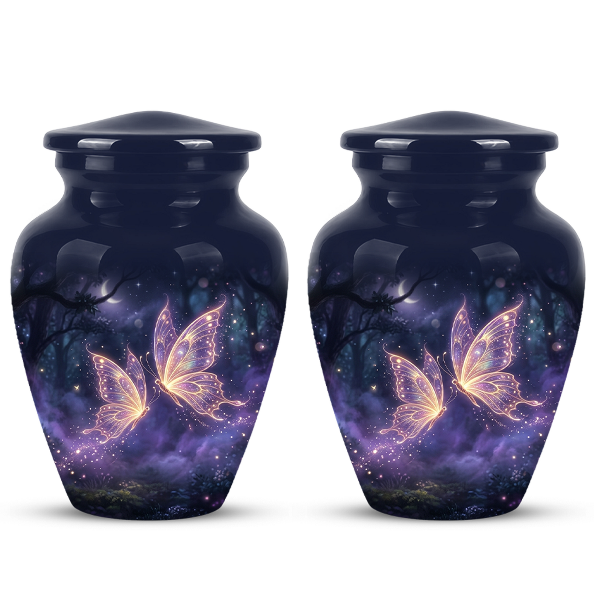 Purple Butterfly Cremation Urn - Beautiful Urns for Women Ashes