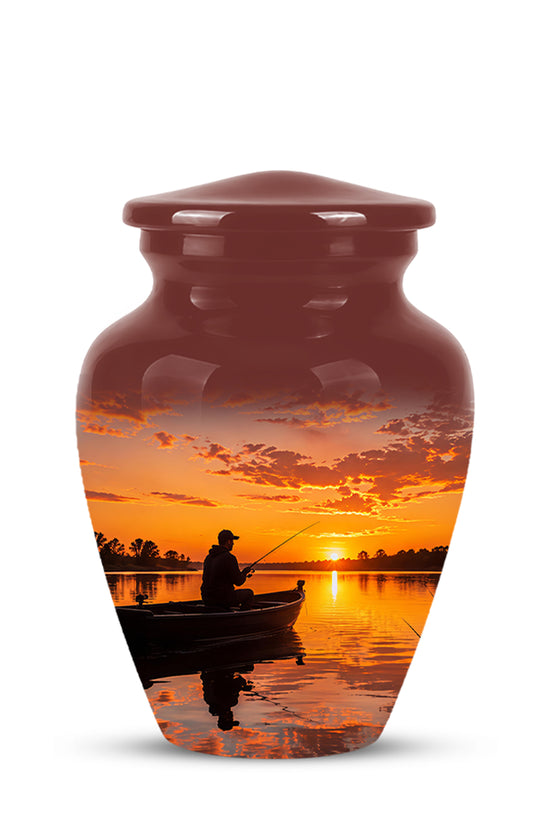 Fishing Sunset Cremation Urn - Beautiful Custom Urns For Dad On Sale