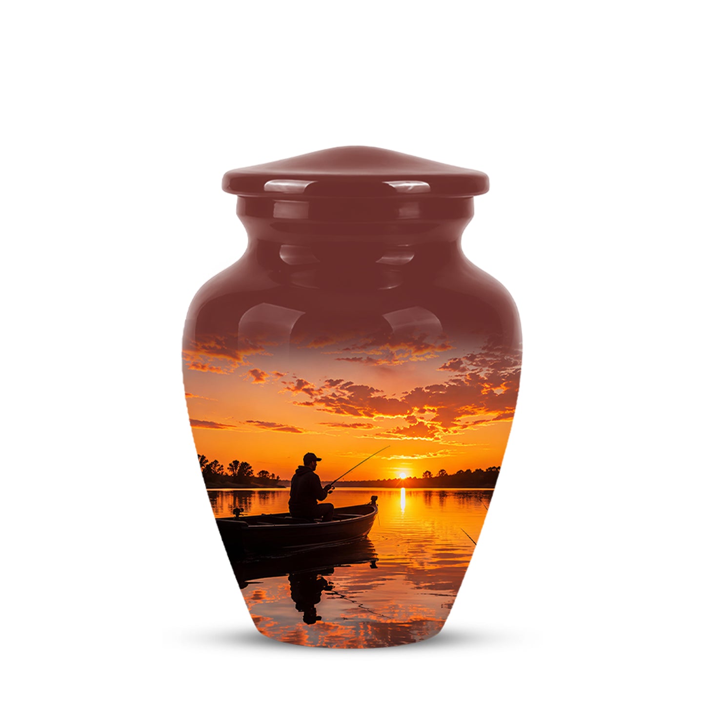 Fishing Sunset Cremation Urn - Beautiful Custom Urns For Dad On Sale