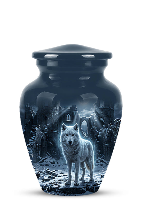 Night Wolf Memorial Urn - Moonlight Funeral Urns For Men & Women Ashes