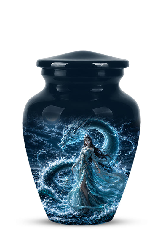 Celestial Dragon & Goddess Cremation Urn - Custom Handmade Adult Urns