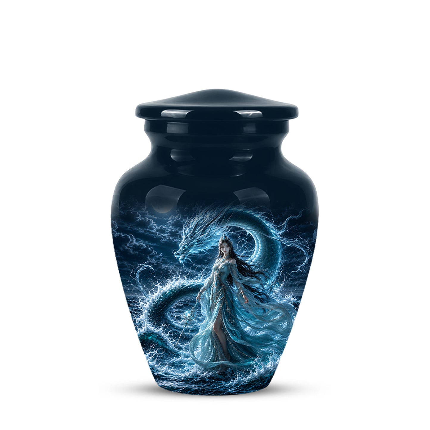Celestial Dragon & Goddess Cremation Urn - Custom Handmade Adult Urns