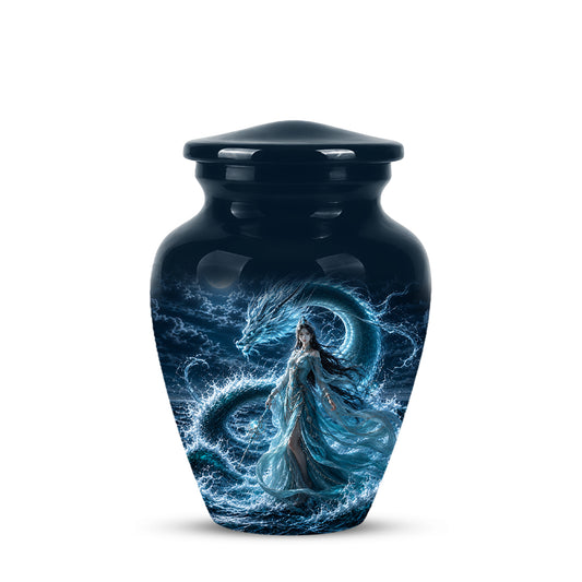 Celestial Dragon & Goddess Cremation Urn - Custom Handmade Adult Urns