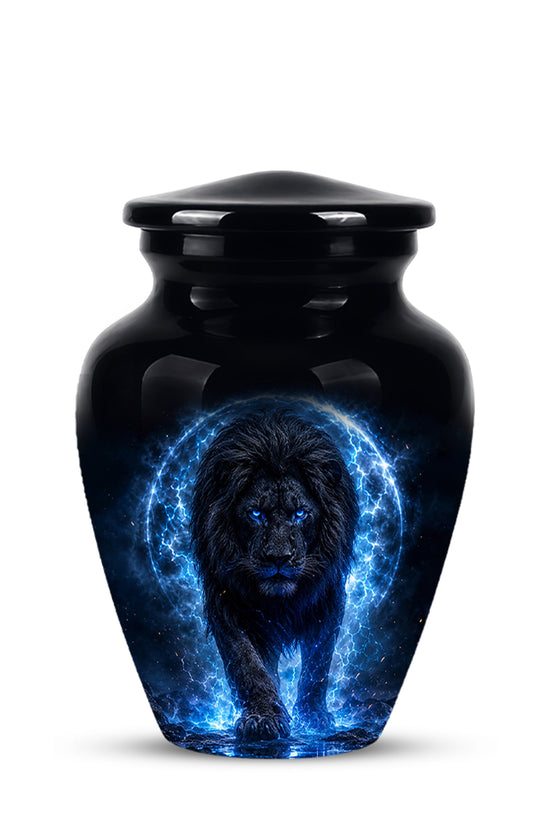 Black Lion Cremation Urns - Personalized Memorial Urns For Human Ashes