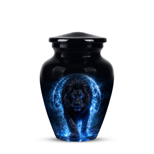Black Lion Cremation Urns - Personalized Memorial Urns For Human Ashes