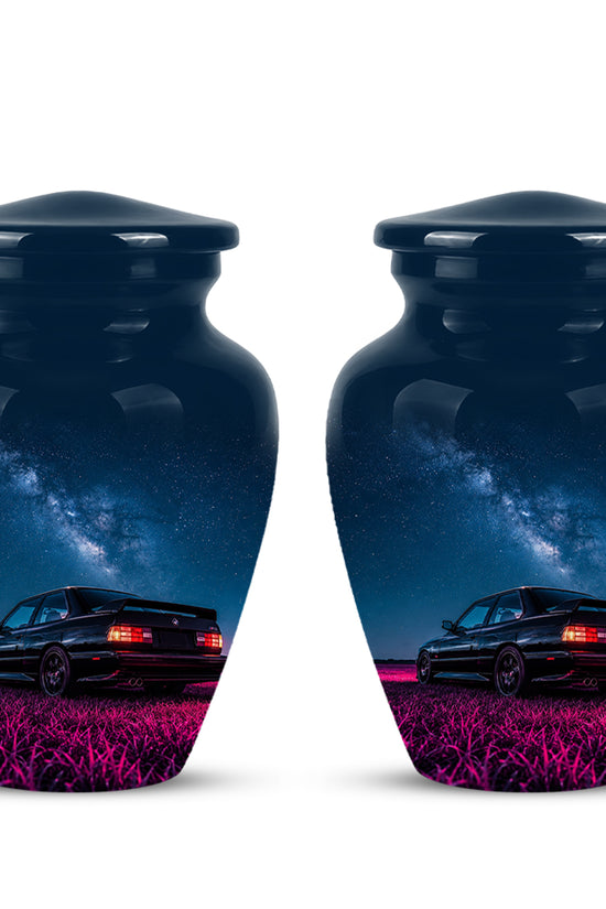 Neon Sports Car Memorial Urn - Custom Galaxy Night Urns For Car Lovers