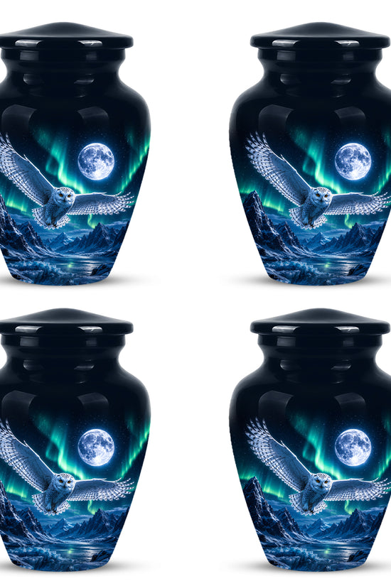 Flying Owl Adult Memorial Urn - Artistic Handcrafted Burial Urns For Ashes