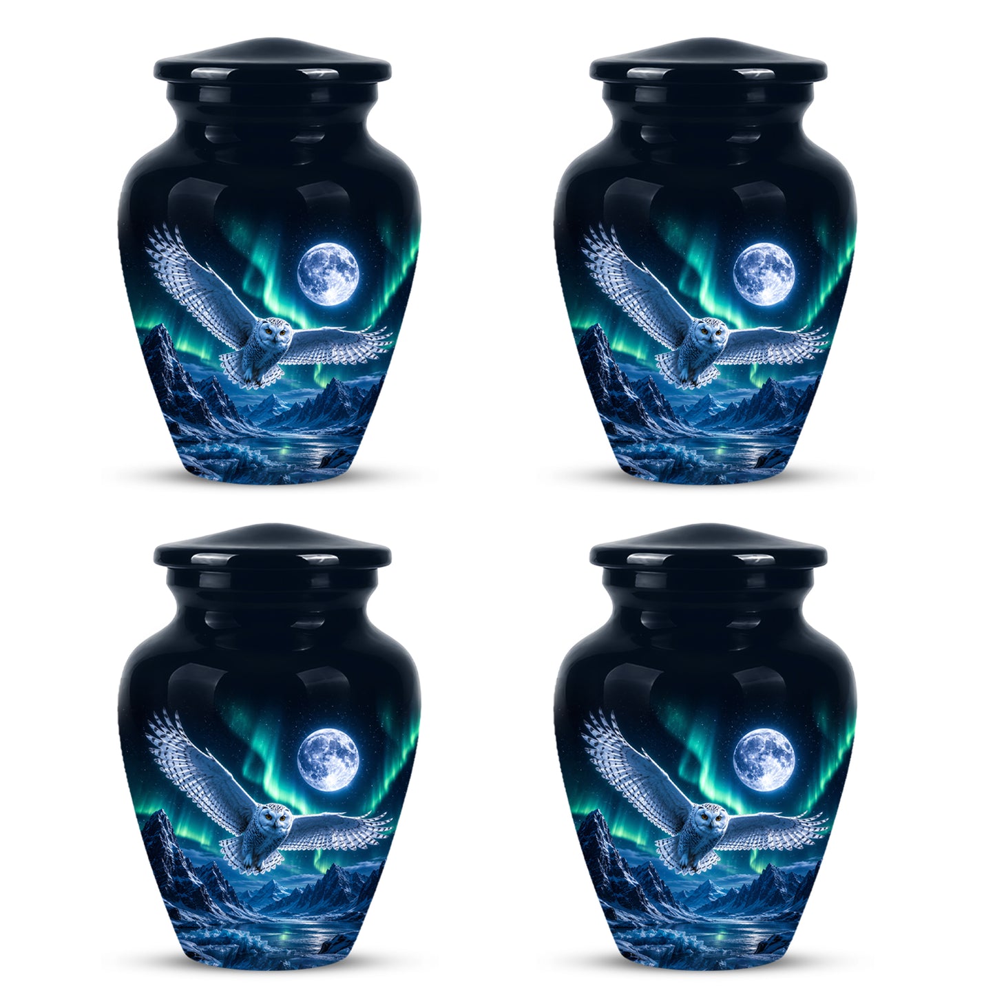 Flying Owl Adult Memorial Urn - Artistic Handcrafted Burial Urns For Ashes