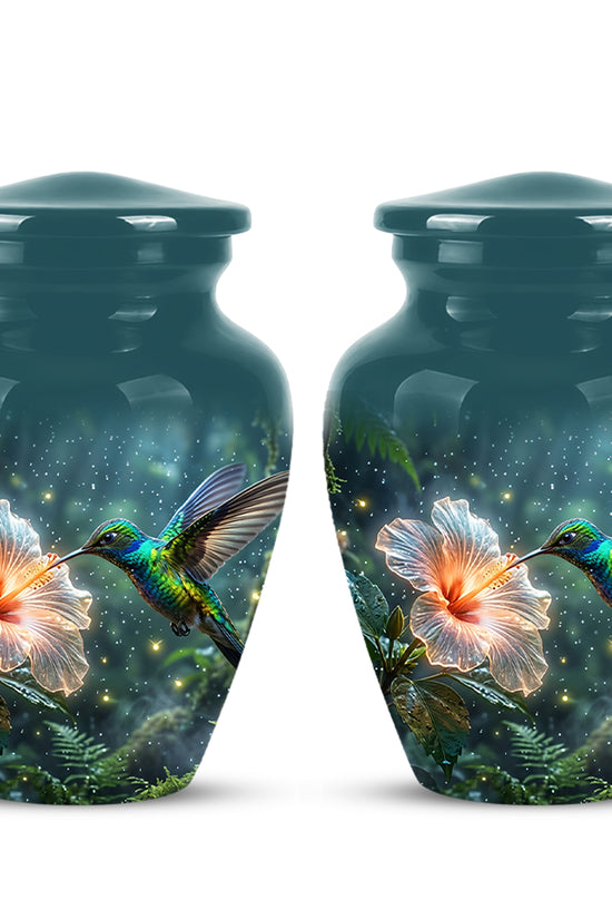 Hummingbird Cremation Urn for Ashes - Elegant Floral Memorial Urn