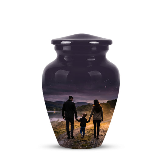 Dad, Son & Mom Cremation Urn - Artistic Night Burial Urns For Human Ashes