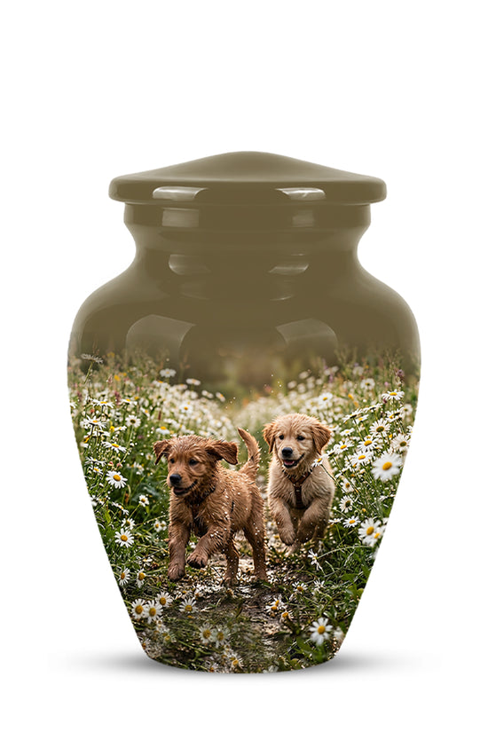 Playful Dog Puppy Urn - Personalized Memorial Urns For Pet Ashes