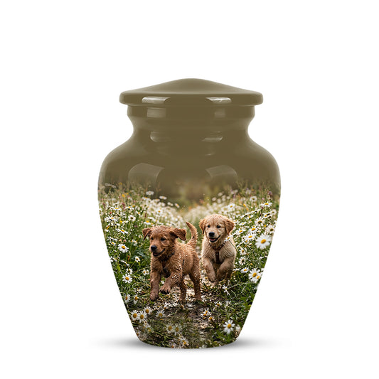 Playful Dog Puppy Urn - Personalized Memorial Urns For Pet Ashes