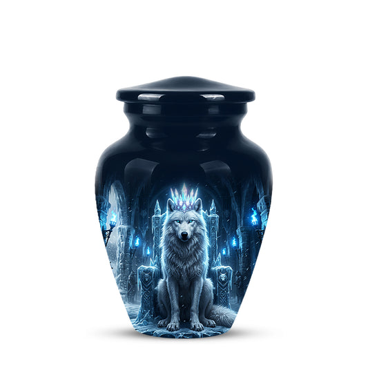 Ice Throne Wolf King Urn for Ashes | Personalized Urn Memorial