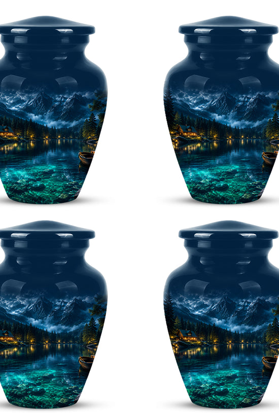 Mountain Lake Cremation Urn - Night Landscape Urns For Human Ashes