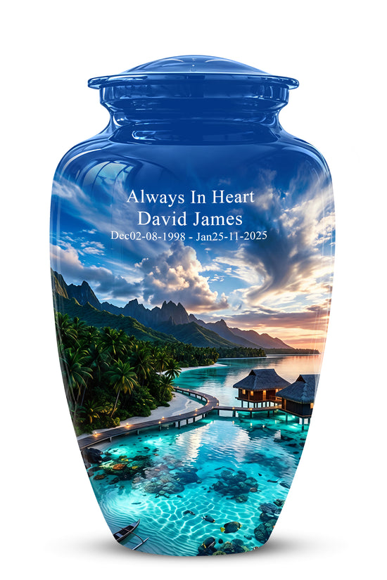 Beach Themed Cremation Urn - Personalized Burial Urns For Human Ashes