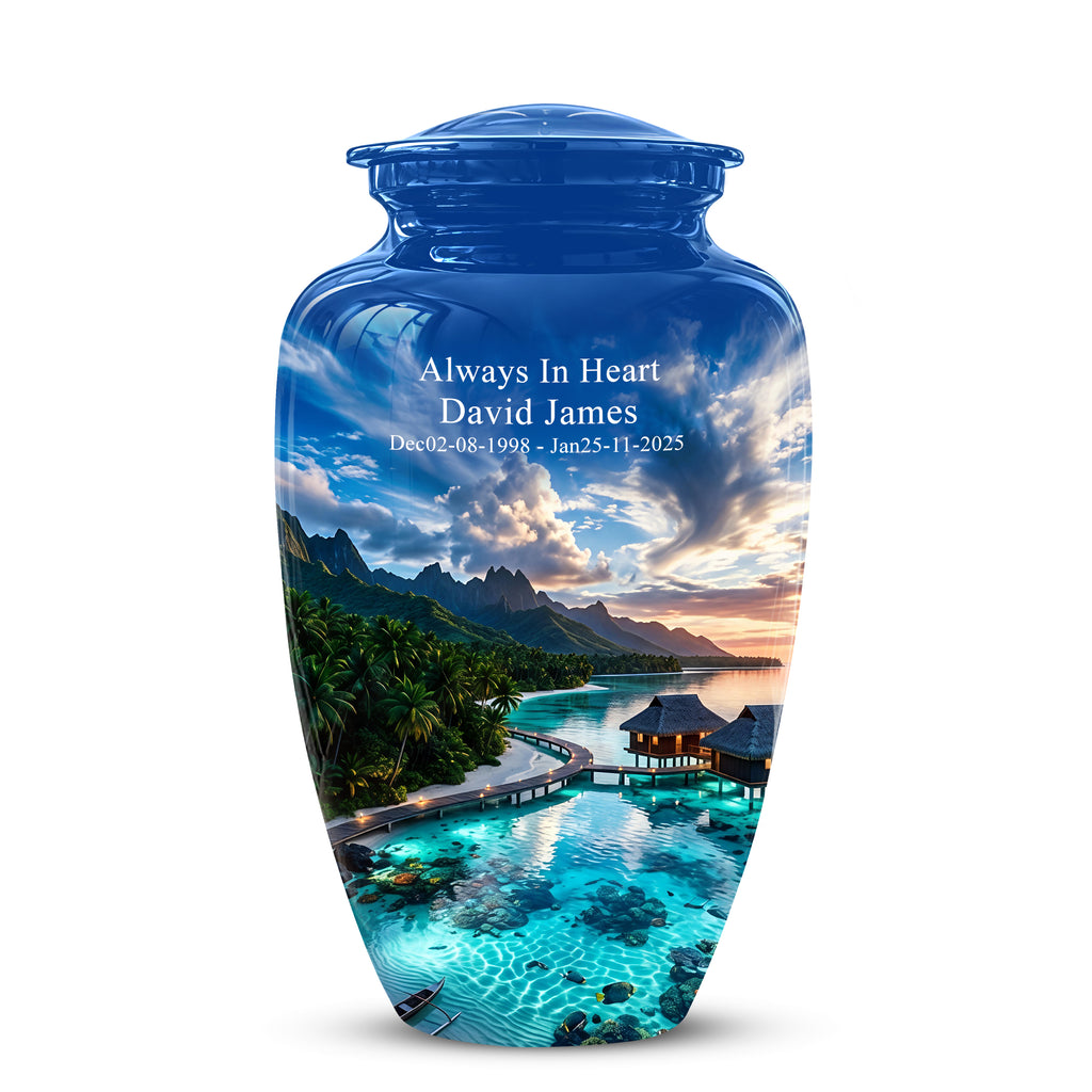 Beach Themed Cremation Urn - Personalized Burial Urns For Human Ashes