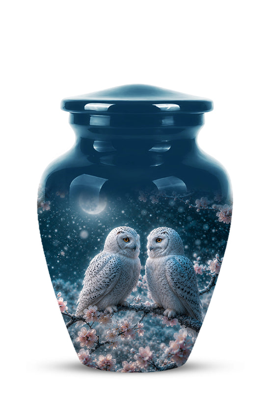 Snowy Owl Couple Memorial Urn - Majestic Couple Urns For Loved Ones