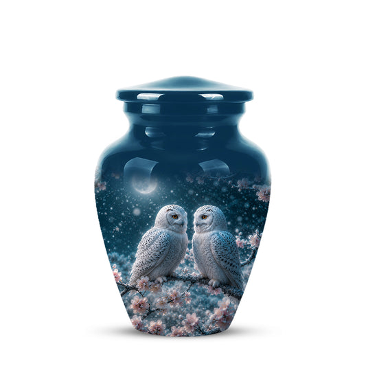 Snowy Owl Couple Memorial Urn - Majestic Couple Urns For Loved Ones