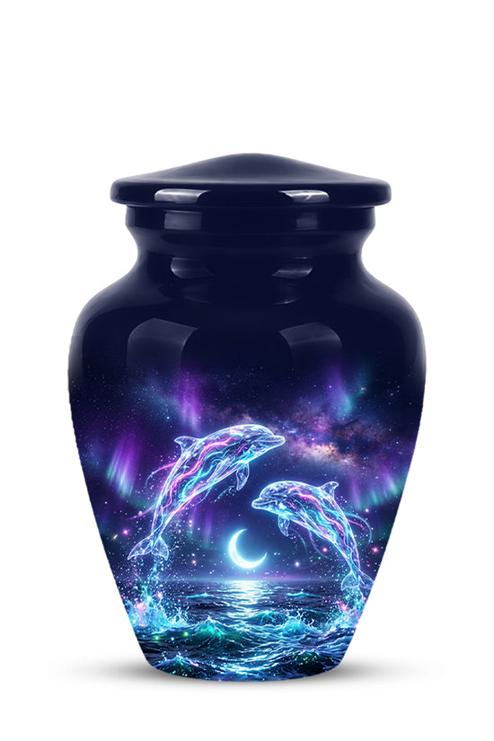 Dolphin Cremation Urn - Artistic Moonlight Memorial Urns For Ashes