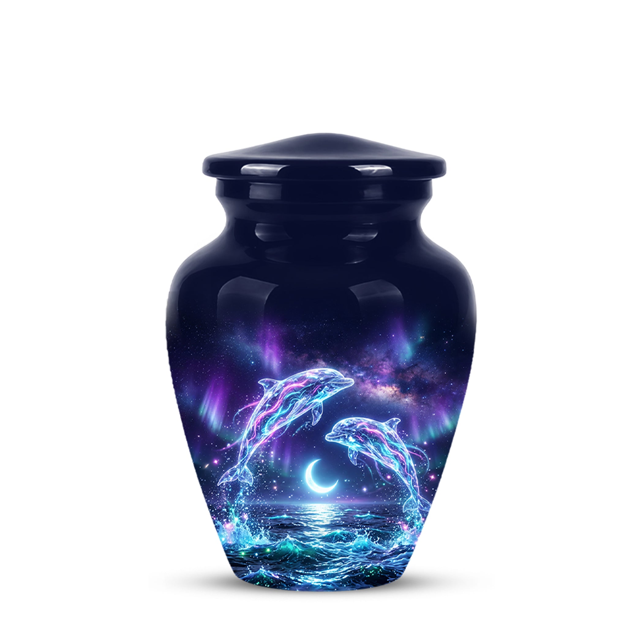 Dolphin Cremation Urn - Artistic Moonlight Memorial Urns For Ashes
