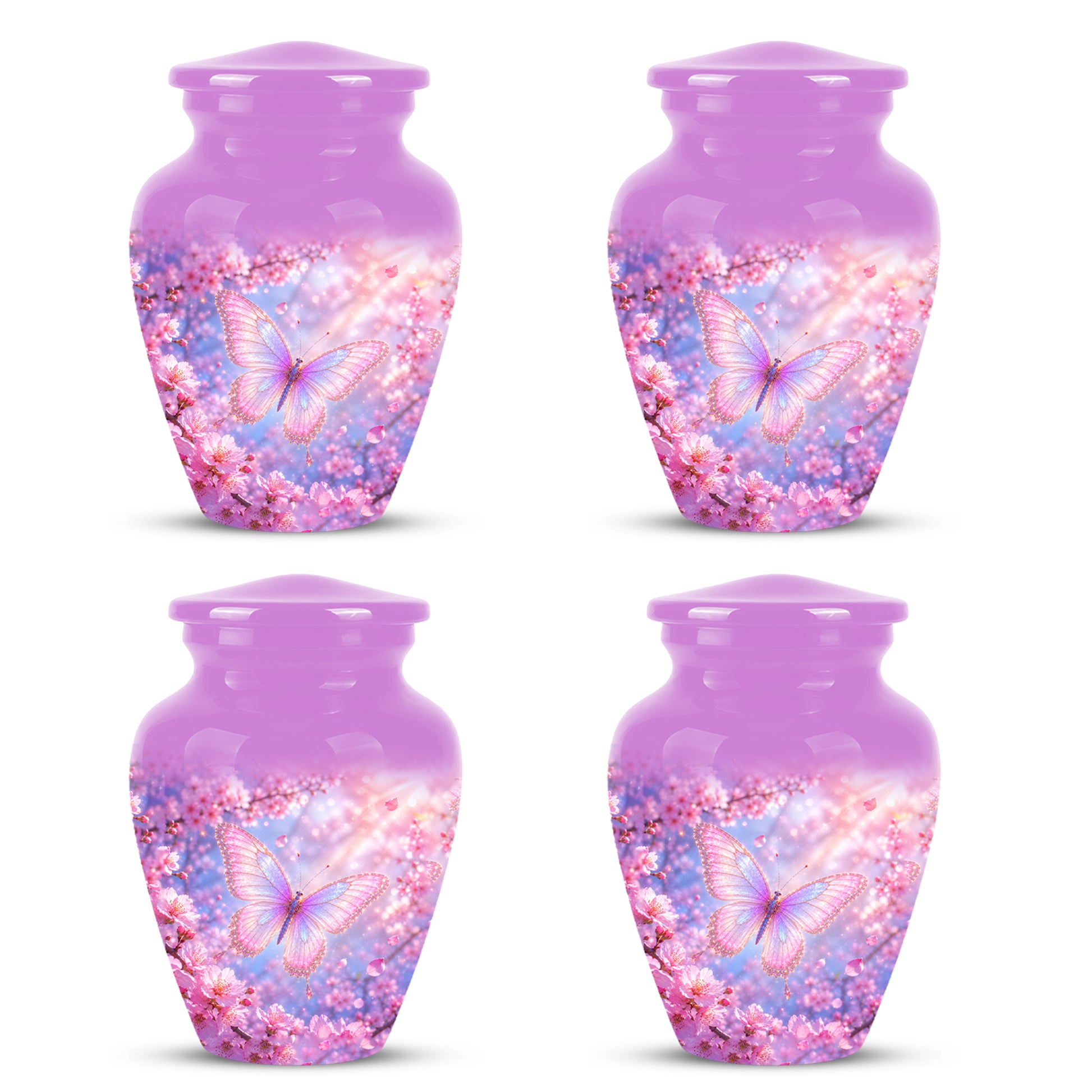 Beautiful Pink Butterfly Cremation Urn - Peaceful Tribute Urns For Mom