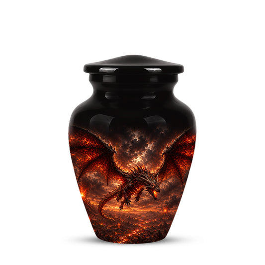 Dragon Fire Cremation Urn - Artistic Mythical Burial Urns For Human Ashes