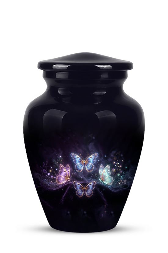 Flying Butterfly Urns For Mom Ashes - Handcrafted Black Cremation Urns